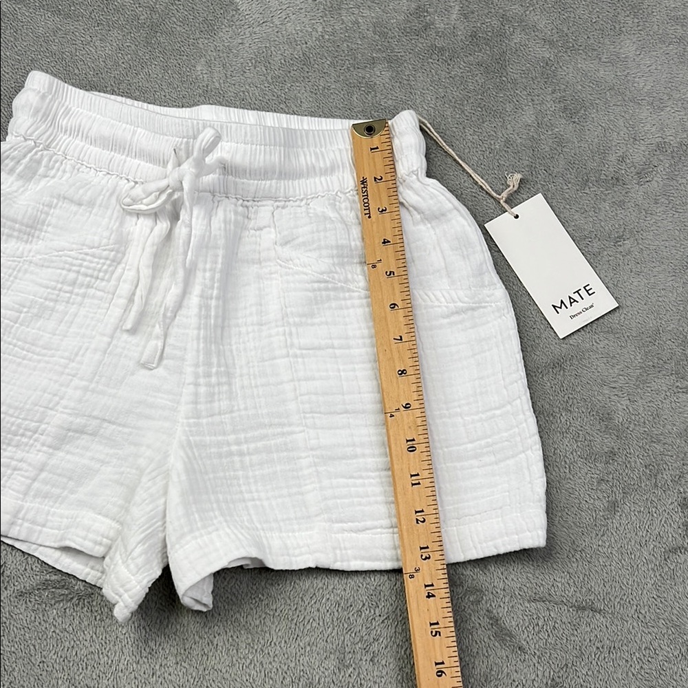 MATE The Label XS 100% Organic Gauze Short‎ Women's White Shorts - Picture 2 of 12